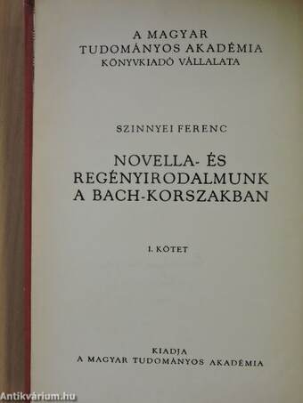 Novella- és regényirodalmunk a Bach-korszakban I. (töredék)