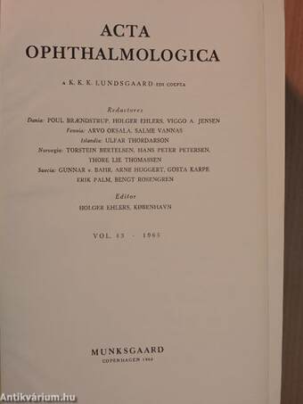 Acta Ophthalmologica 1965.