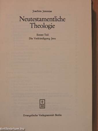 Neutestamentliche Theologie I. (töredék)