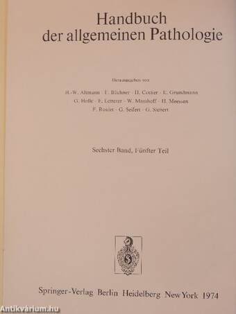 Handbuch der allgemeinen Pathologie VI/5