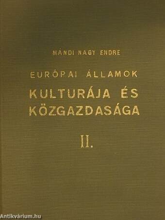 Európai államok kultúrája és közgazdasága II.