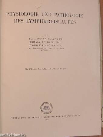 Physiologie und Pathologie des Lymphkreislaufes