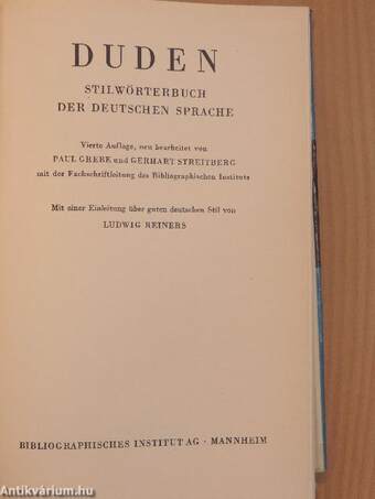 Duden - Stilwörterbuch der Deutschen Sprache