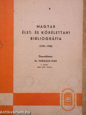 Magyar élet- és kórélettani bibliográfia II. (töredék)