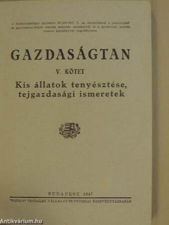 Gazdaságtan V.