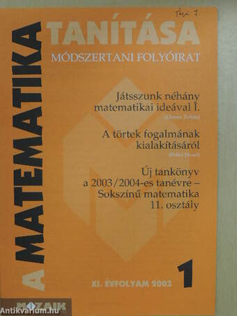 A matematika tanítása 2003. január