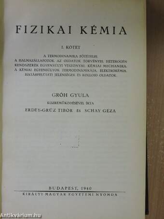 Fizikai kémia I.