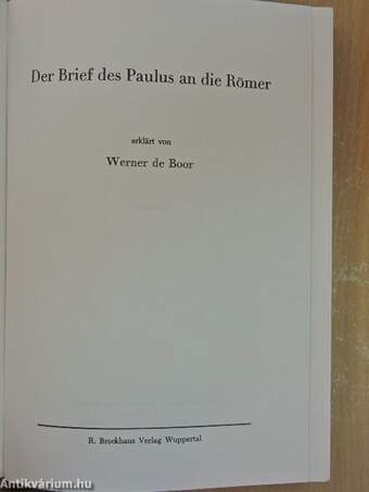 Der Brief des Paulus an die Römer