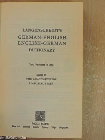 Langenscheidt's German-English, English-German dictionary