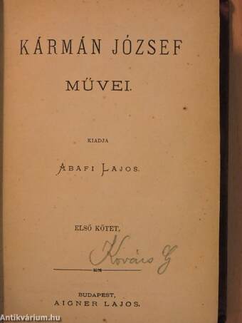 Kármán József művei I.