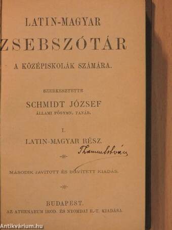 Latin-magyar zsebszótár I.