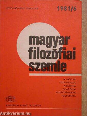 Magyar Filozófiai Szemle 1981/6.