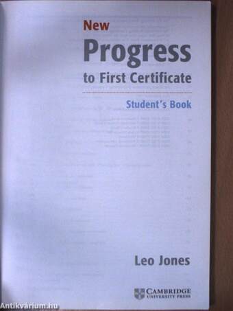 New Progress to First Certificate - Student's Book