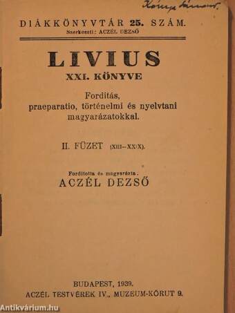 Livius XXI. könyve (töredék)