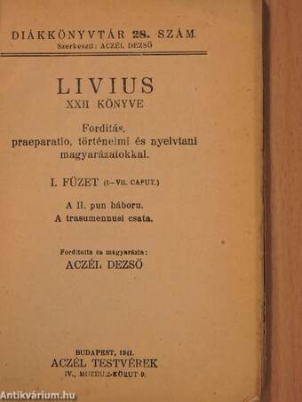 Livius XXII. könyve (töredék)