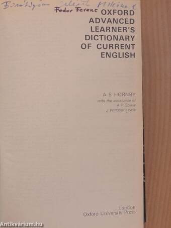 Oxford Advanced Learner's Dictionary of Current English