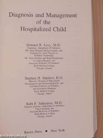 Diagnosis and Management of the Hospitalized Child