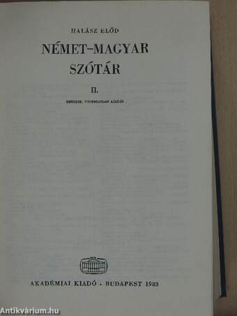 Német-magyar szótár II. (töredék)