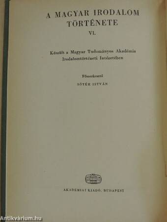 A magyar irodalom története 6.