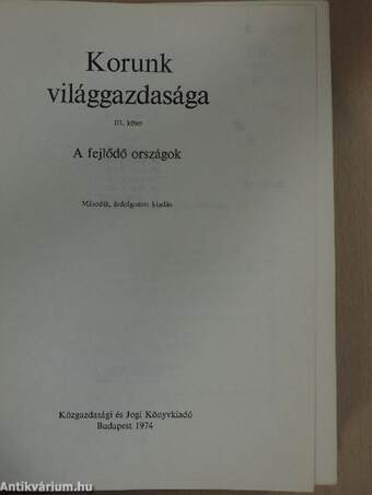 Korunk világgazdasága III.