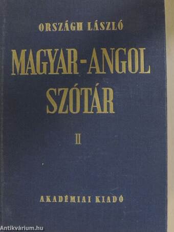 Magyar-angol szótár II. (töredék)