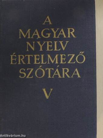 A magyar nyelv értelmező szótára V. (töredék)