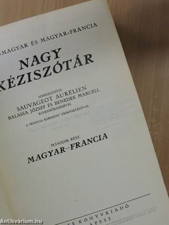 Francia-magyar és magyar-francia nagy kéziszótár II.