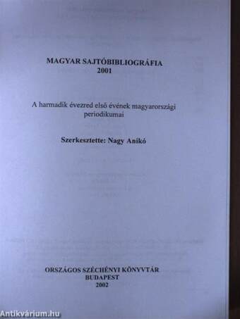 Magyar sajtóbibliográfia 2001