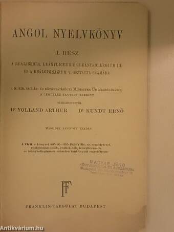 Angol nyelvkönyv I.