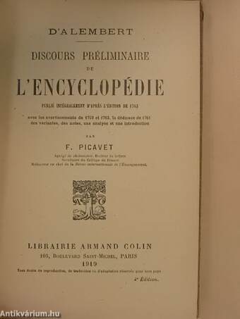 Discours préliminaire de l'encyclopédie