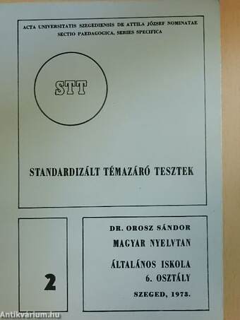 Standardizált témazáró tesztek - Magyar nyelvtan 6.