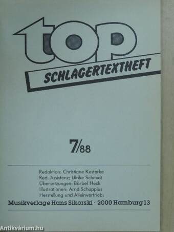 Top Schlagertextheft 7/88