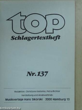 Top Schlagertextheft 137