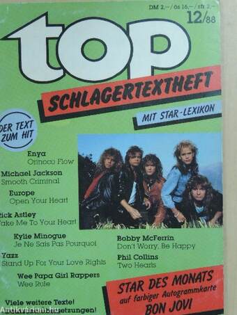 Top Schlagertextheft 12/88