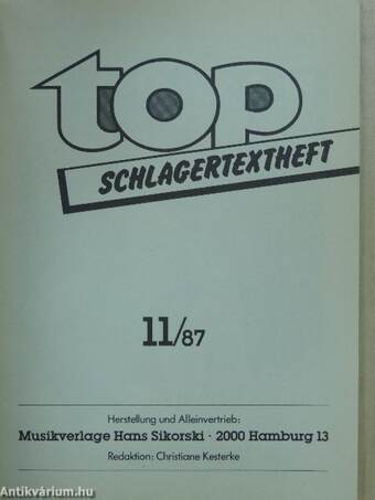 Top Schlagertextheft 11/87