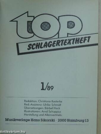 Top Schlagertextheft 1/89