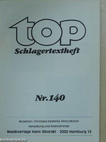 Top Schlagertextheft 140