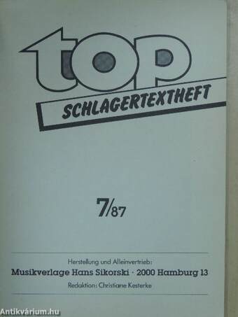 Top Schlagertextheft 7/87