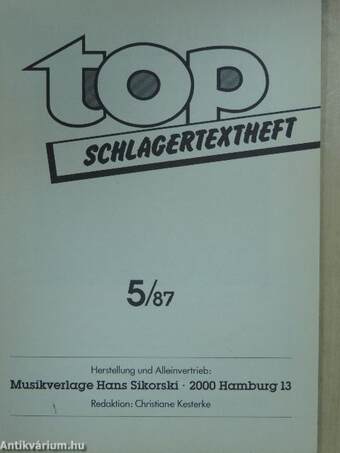 Top Schlagertextheft 5/87