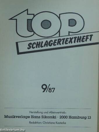 Top Schlagertextheft 9/87