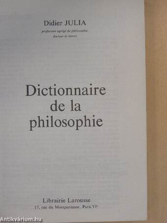 Dictionnaire de la philosophie