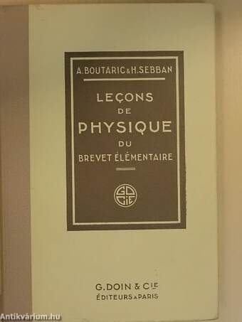 Lecons de Physique du Brevet Élémentaire