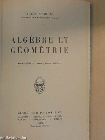 Algébre et géométrie