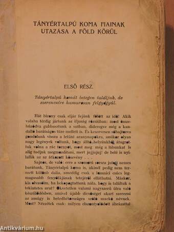 Tányértalpú koma fiainak utazása a Föld körül (rossz állapotú)