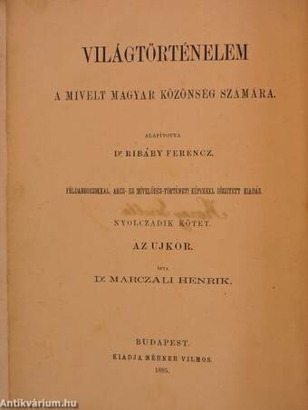 Az ujkor története III. (rossz állapotú)