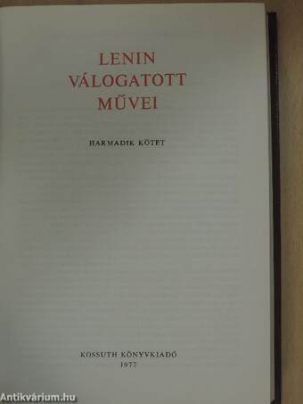 Lenin válogatott művei III. (töredék)