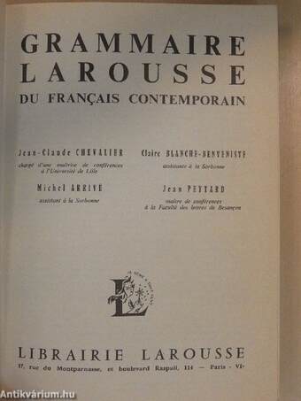 Grammaire Larousse du francais contemporain