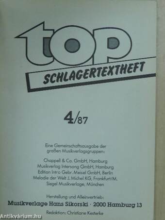 Top Schlagertextheft 4/87