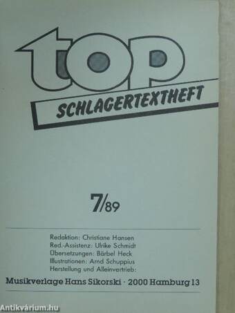 Top Schlagertextheft 7/89