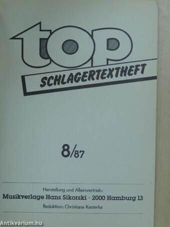 Top Schlagertextheft 8/87